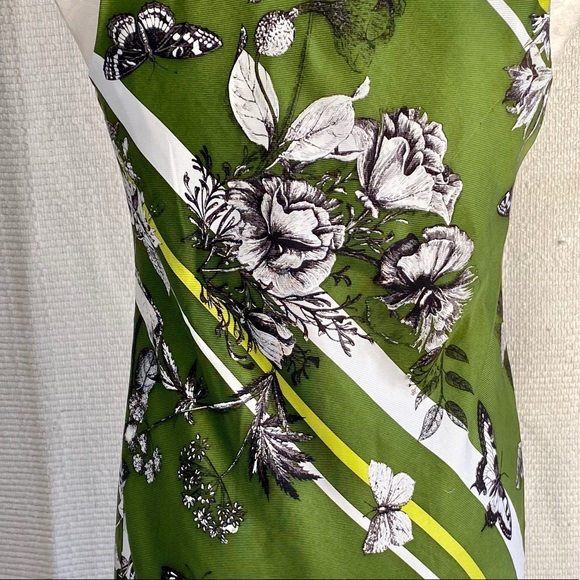 Talbots 4/6 Silk Floral Butterfly Stripe Dress - Picture 5 of 8